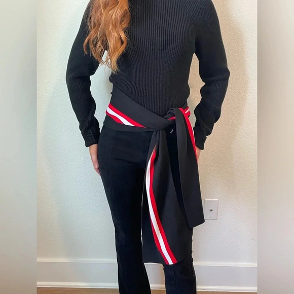 Givenchy Black, Red and White Striped Tie Waist Sweater Size S - Picture 8 of 10
